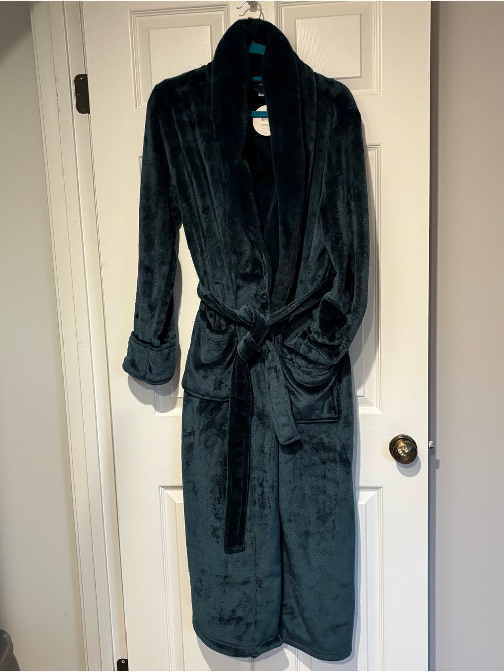 Berkshire Medium Plush Long Shawl Collar Robe - Deep Teal NWT - Picture 14 of 14